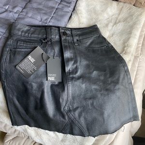 NWT Size 24 Paige Aideen Coated Denim Skirt